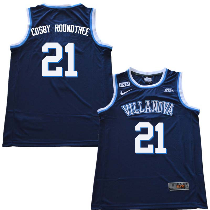 2018 Men #21 Dhamir Cosby-Roundtree Willanova Wildcats College Basketball Jerseys Sale-Navy